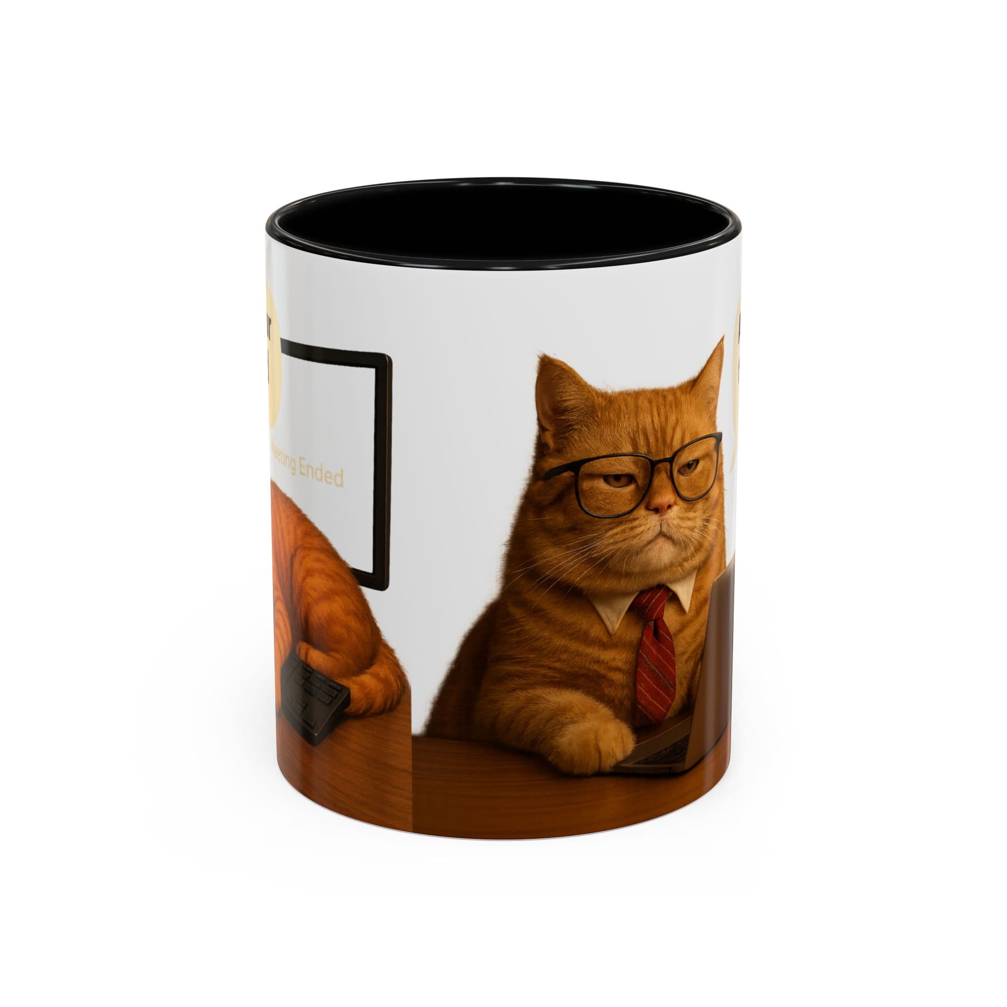 Cat Mug Office Humor Gift for Coworkers | Funny Work from Home Coffee Cup | Chubby Cat Meeting Joke | AlvixVerse Made to Order