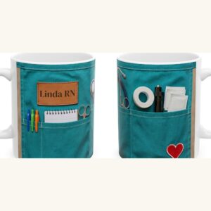 Personalized Nurse Mug, RN Name with Scrubs Pocket, photo 5 of 5