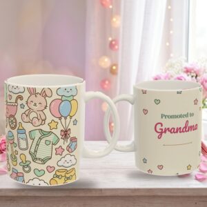 Promoted to Grandma Mug Personalized Baby Name, Pastel New Grandma Pregnancy Announcement Cup, photo 5 of 5