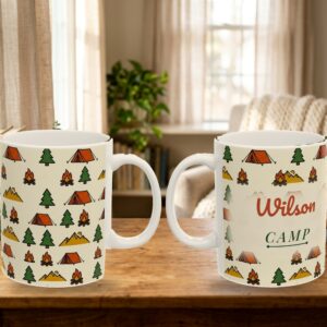 Camping Mug Personalized Name, Vintage Retro Campsite Coffee Cup, photo 5 of 5
