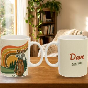 Golf Mug Personalized with Name, Retro 70s Golf Club, photo 5 of 5