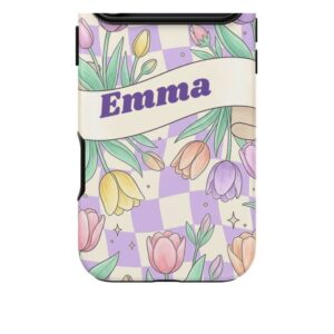 Custom Name Tulip Phone Case, Pastel Checkered, photo 4 of 5