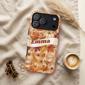 Custom Name Fall Phone Case, Pumpkin Spice Watercolor, photo 3 of 5