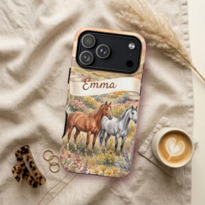 Custom Name Western Horse Girl Phone Case, Watercolor, photo 3 of 5