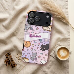 Custom Name Kawaii Cat Mom Phone Case, Cat Lover, photo 3 of 5