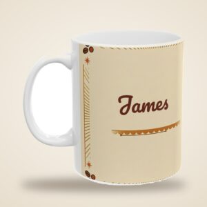 Personalized Coffee Mug Vintage Retro Name Travel Badge Coffee Cup, photo 5 of 5