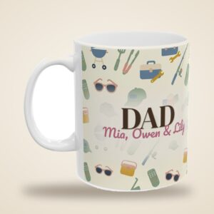Dad Mug Personalized Name, Cute Pastel Clip Art Coffee Cup, photo 5 of 5
