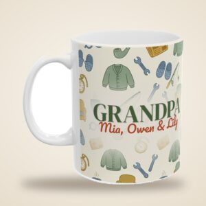 Grandpa Mug Personalized Name, Cute Pastel Clip Art Coffee Cup, photo 5 of 5