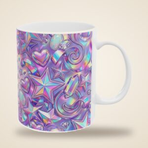Custom Mug with Your Name, 3D Iridescent Holographic Design, photo 3 of 5