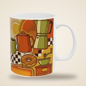Personalized Coffee Mug Vintage Retro Name Travel Badge Coffee Cup, photo 3 of 5