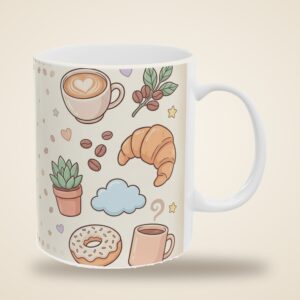 Personalized Coffee Mug with Name, Pastel Clip Art Design, photo 3 of 5