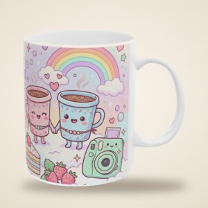 Best Friend Mug Personalized with Names, Pastel Kawaii Sisters by Heart, photo 4 of 5