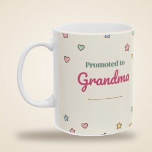 Promoted to Grandma Mug Personalized Baby Name, Pastel New Grandma Pregnancy Announcement Cup, photo 4 of 5