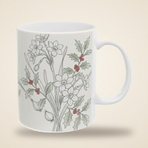 Birth Flower Mug December, Personalized Name, photo 4 of 5