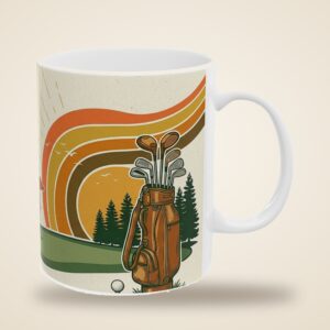 Golf Mug Personalized with Name, Retro 70s Golf Club, photo 4 of 5