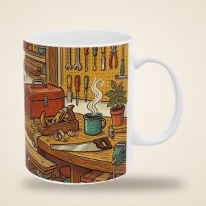 Papa Mug Personalized with Grandkids Names, Vintage Workshop, photo 4 of 5