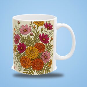 Birth Flower Mug October, Personalized Name, photo 3 of 5