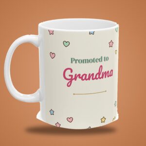 Promoted to Grandma Mug Personalized Baby Name, Pastel New Grandma Pregnancy Announcement Cup, photo 3 of 5