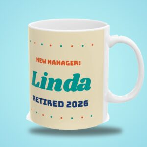 Funny Retirement Mug Personalized, Retired Under New Management, photo 3 of 5