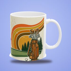Golf Mug Personalized with Name, Retro 70s Golf Club, photo 3 of 5