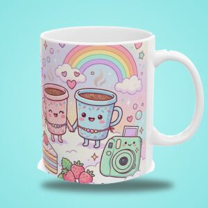 Best Friend Mug Personalized with Names, Pastel Kawaii Sisters by Heart, photo 3 of 5