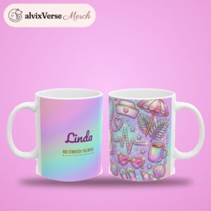 Retirement Mug for Nurse, Personalized Retired Nurse Name, photo 2 of 5