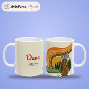 Golf Mug Personalized with Name, Retro 70s Golf Club, photo 2 of 5