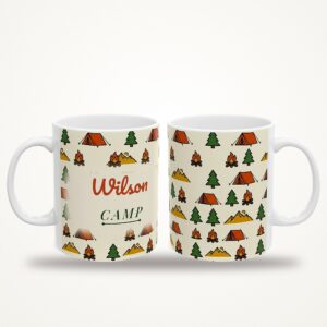 Camping Mug Personalized Name, Vintage Retro Campsite Coffee Cup, photo 3 of 5