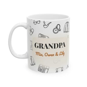Grandpa Mug Personalized Name, Minimal Line Art Coffee Cup, photo 4 of 5