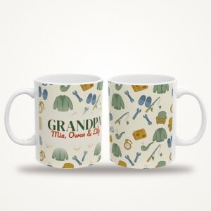 Grandpa Mug Personalized Name, Cute Pastel Clip Art Coffee Cup, photo 3 of 5