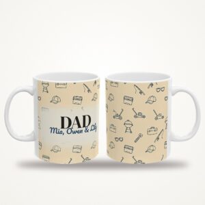 Dad Mug Personalized Name, Minimal Line Art Coffee Cup, photo 3 of 5