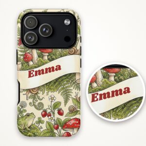 Custom Name Mushroom Frog Phone Case, Cottagecore, photo 4 of 5
