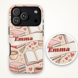 Custom Name Book Lover Phone Case, Cozy Bookish, photo 3 of 5
