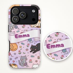 Custom Name Kawaii Cat Mom Phone Case, Cat Lover, photo 4 of 5