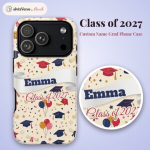Class of 2027 Phone Case, Custom Name Senior Graduation, photo 2 of 5