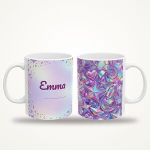 Custom Mug with Your Name, 3D Iridescent Holographic Design, photo 4 of 5