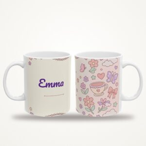 Custom Mug with Name, Pastel Clip Art Design, photo 4 of 5