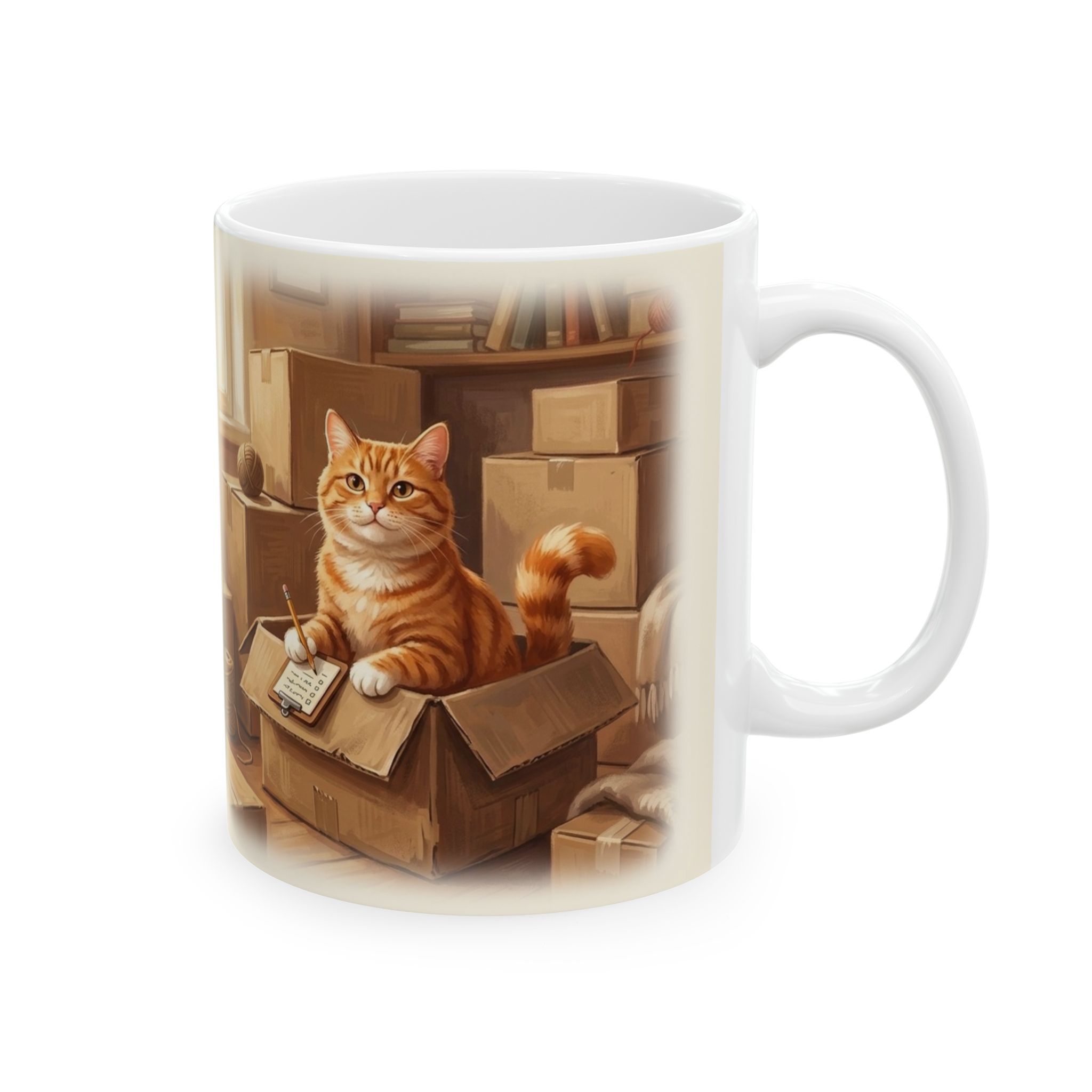 Funny Cat Mug, Professional Box Inspector Coffee Cup, Office Humor Cat Lover Mug - Image 4