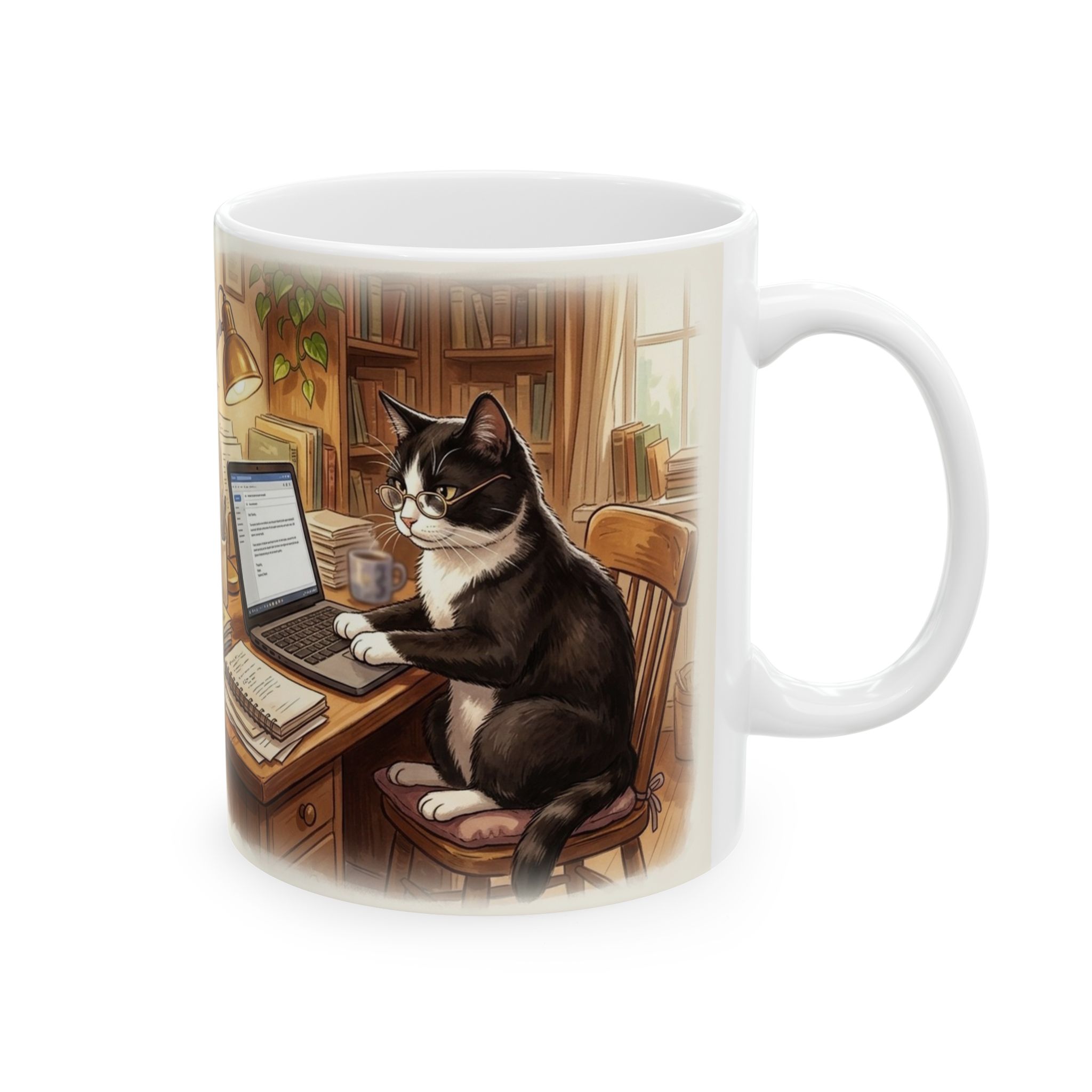 Funny Cat Mug, Per My Last Meow Coffee Cup, Office Humor Cat Lover Mug - Image 4
