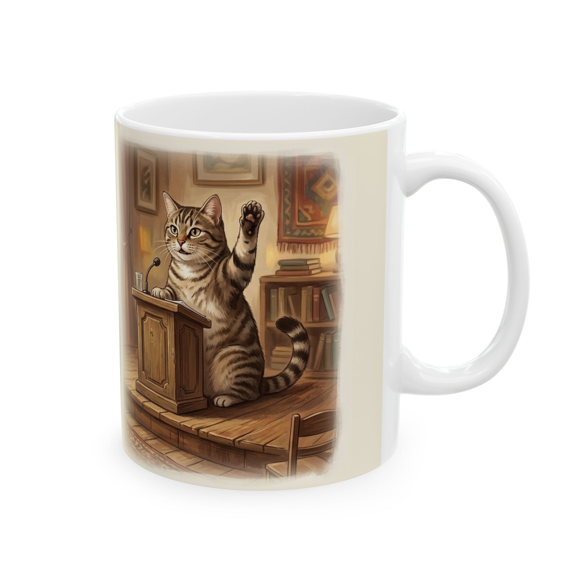 Funny Cat Mug, Meowtivational Speaker Coffee Cup, Office Humor Cat Lover Mug - Image 4