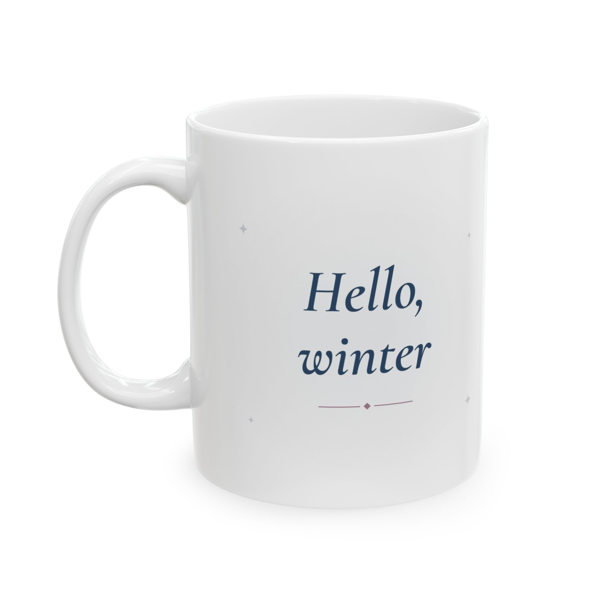 Winter Mug, Hello Winter, Cardinal Snowy Birch Forest Watercolor Coffee Mug - Image 3