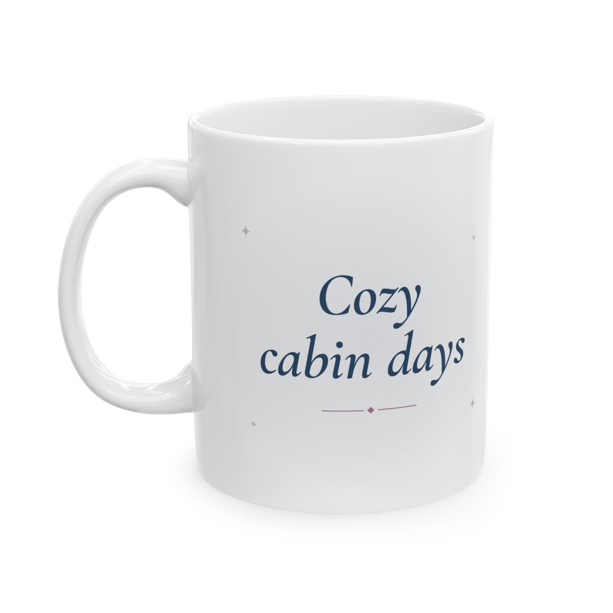 Winter Cabin Mug, Cozy Cabin Days, Snowy Pine Forest Watercolor Coffee Mug - Image 3
