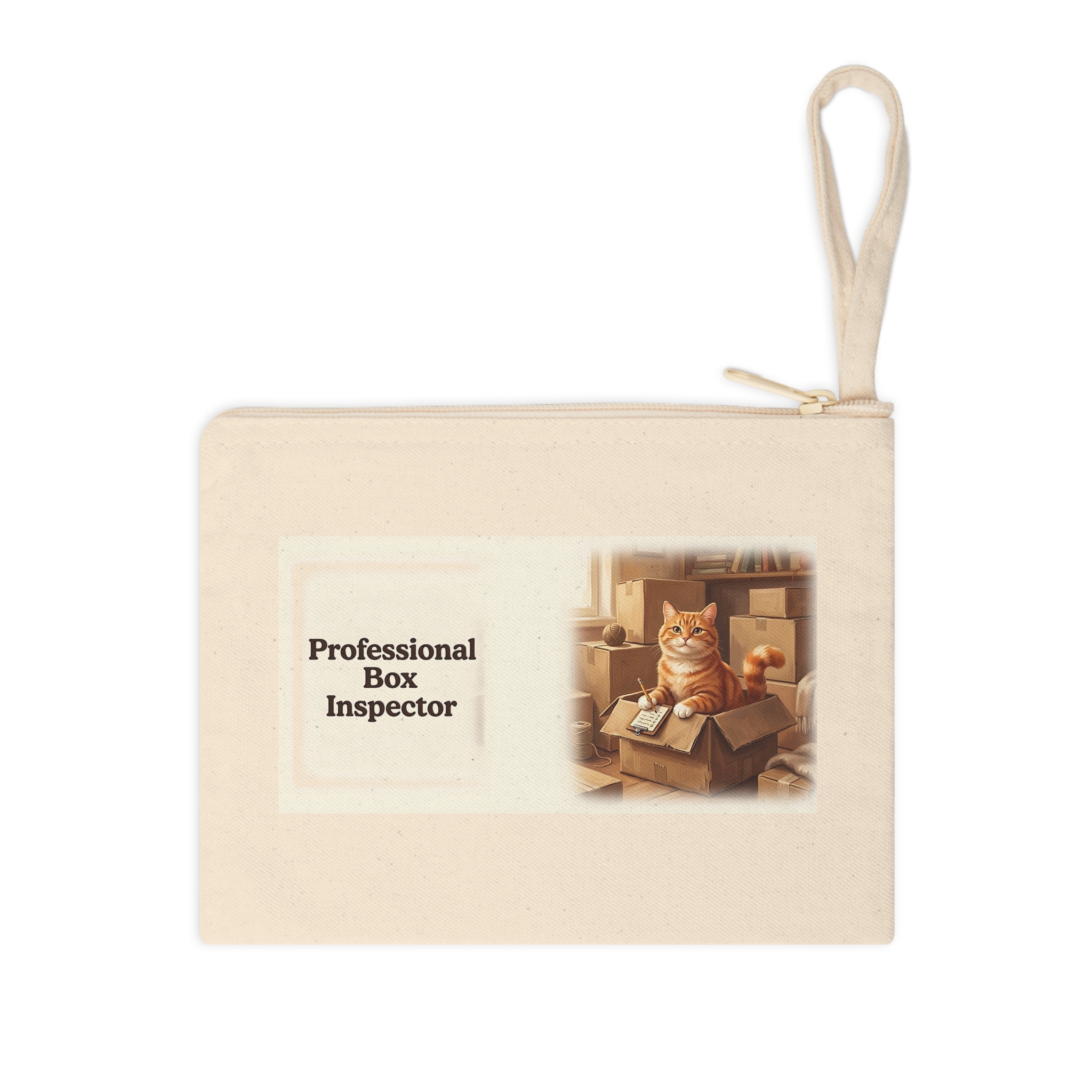 Funny Cat Zipper Pouch, Professional Box Inspector Pencil Case, Office Humor Cat Lover Gift - Image 3