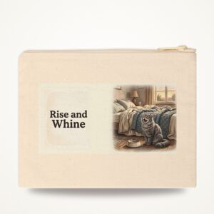 Funny Cat Zipper Pouch, Rise and Whine Pencil Case, Office Humor Cat Lover Gift