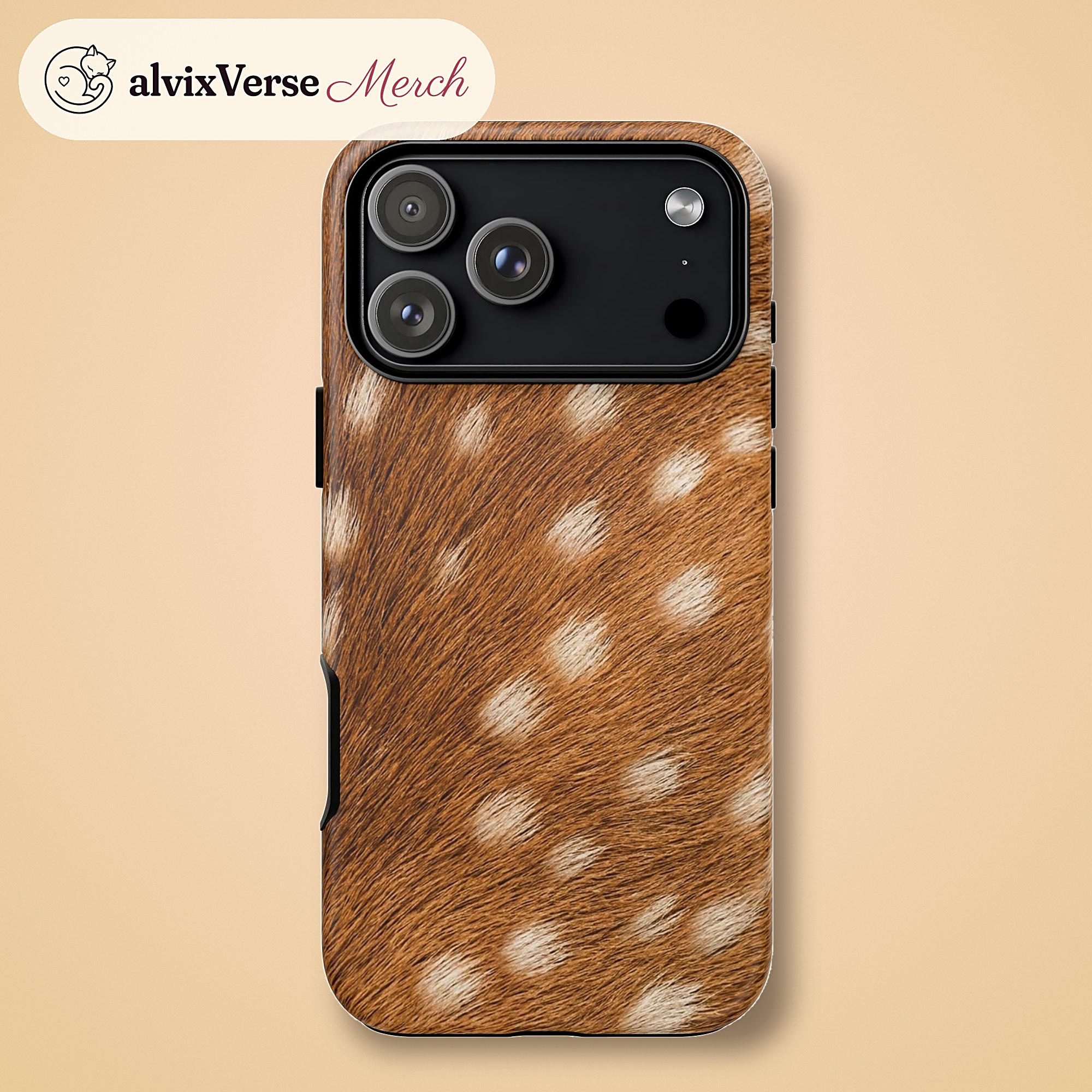 Fawn Print Phone Case, Deer Spots Animal Print Tough Case for iPhone 18 Pro Max - Image 5