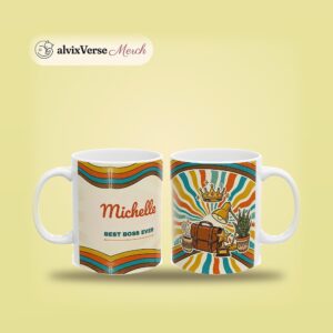Boss Mug Personalized with Name, Retro 70s Best Boss Ever, photo 2 of 5