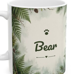 Custom Cat Mug with Your Cat's Name, Maine Coon Cat Pine Forest Personalized Coffee Cup, photo 4 of 5
