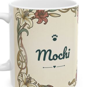 Custom Cat Mug with Your Cat's Name, Siamese Cat Art Nouveau Personalized Coffee Cup, photo 4 of 5