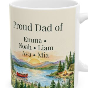 Personalized Dad Mug, Watercolor Camping Scene, photo 3 of 5