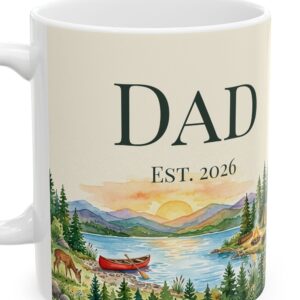 Personalized Dad Mug, Watercolor Camping Scene, photo 4 of 5